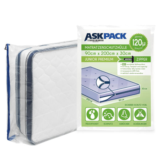 Mattress bag with zipper