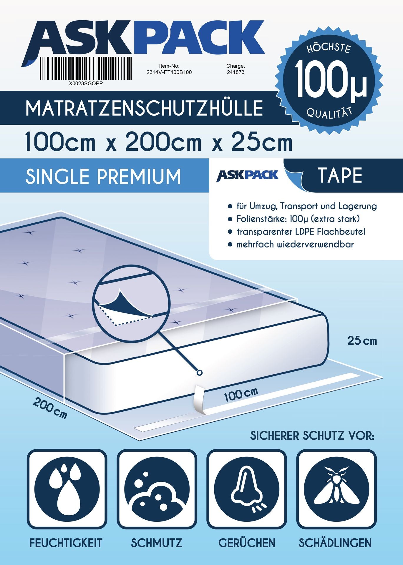 Mattress protector with adhesive tape