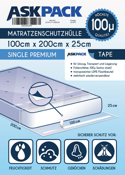 Mattress protector with adhesive tape